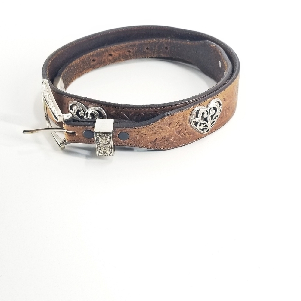 Justin Boots Western style leather heart belt